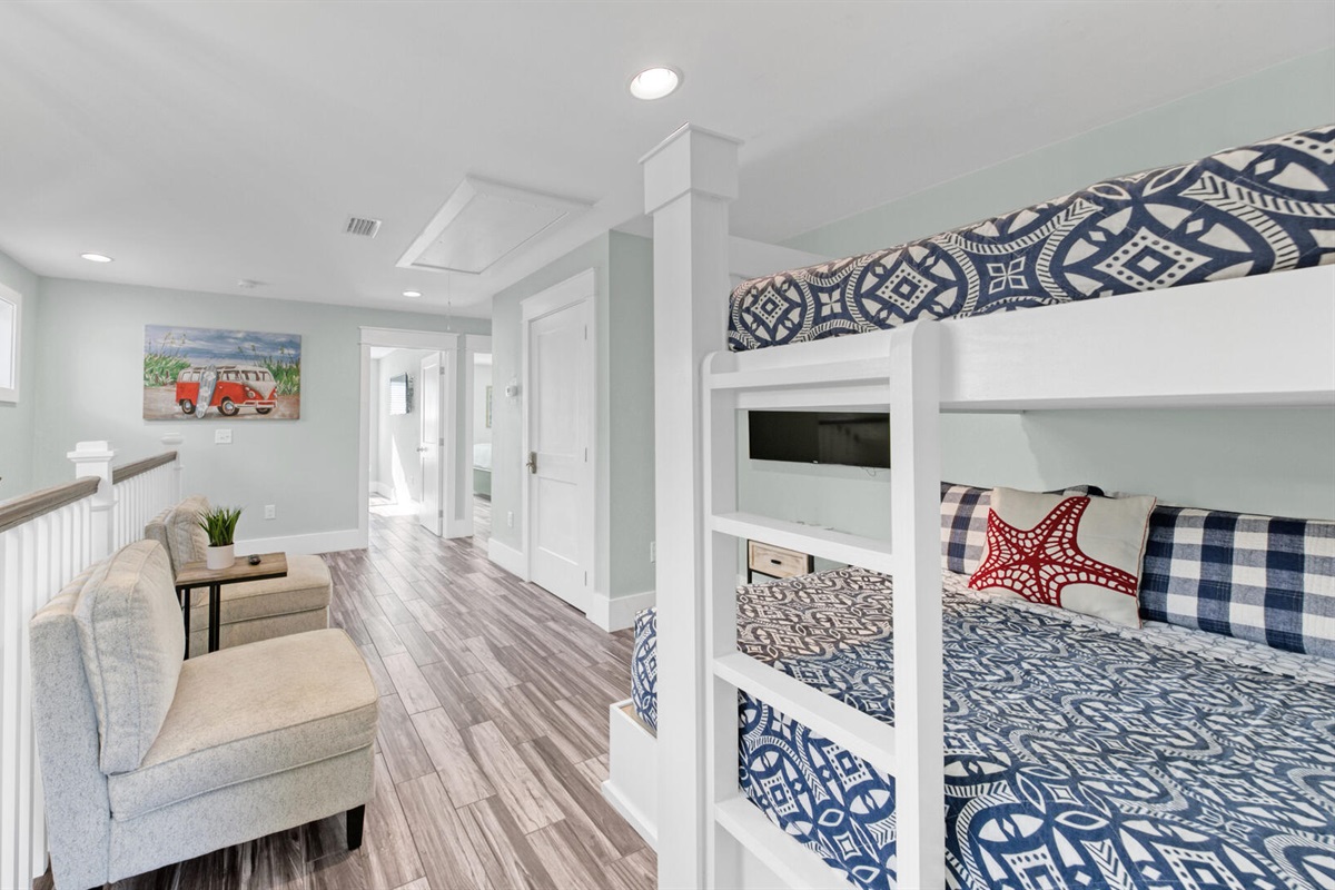 2nd Floor Loft Living Area with Bunks (Full & Twin)