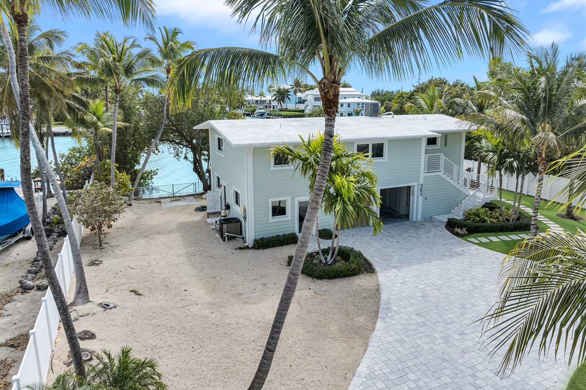 Front of home with boat ramp and room for trailer storage. Plenty of parking space. 