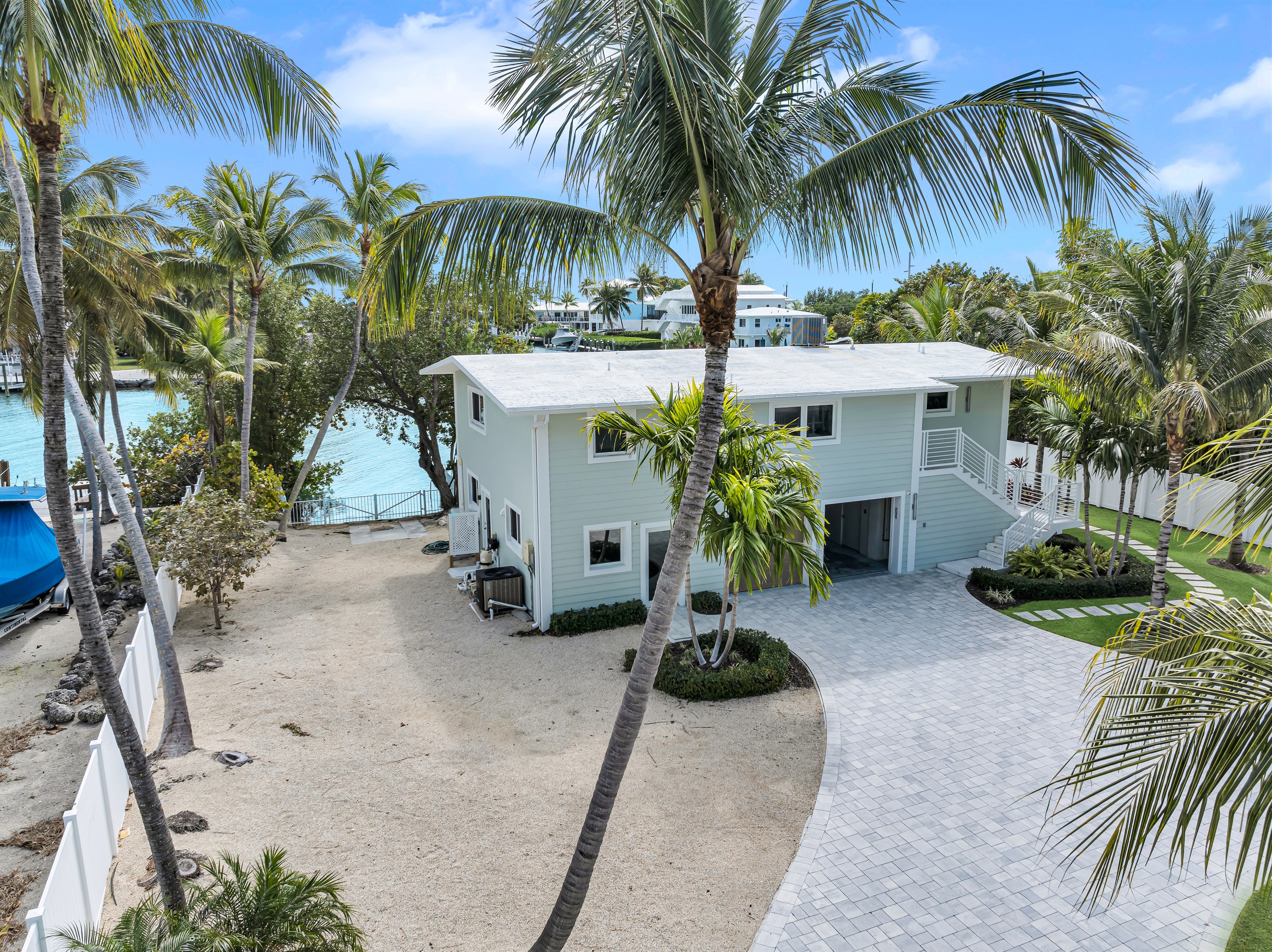 Front of home with boat ramp and room for trailer storage. Plenty of parking space. 