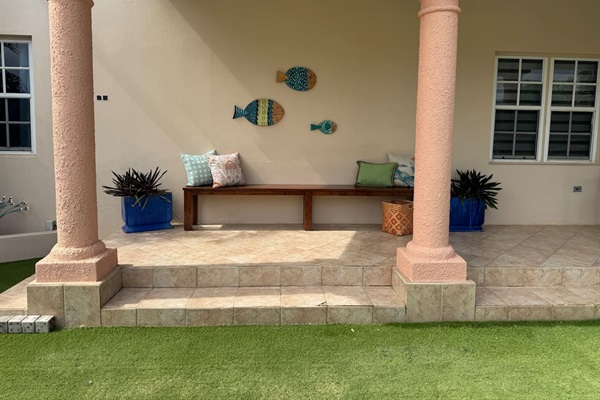 Seating area in front of yard