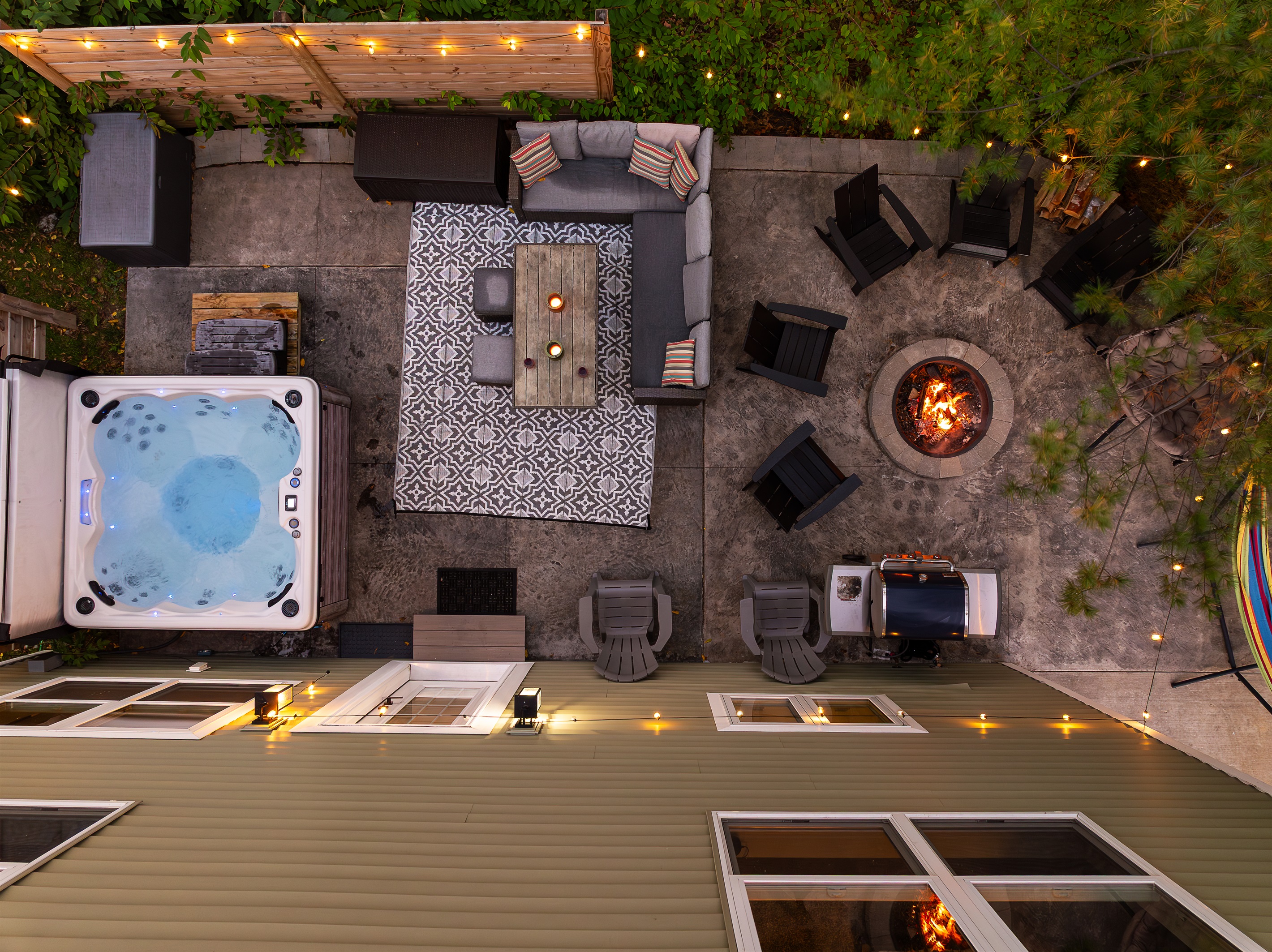 Enjoy the hot tub, make a fire, have a meal outside