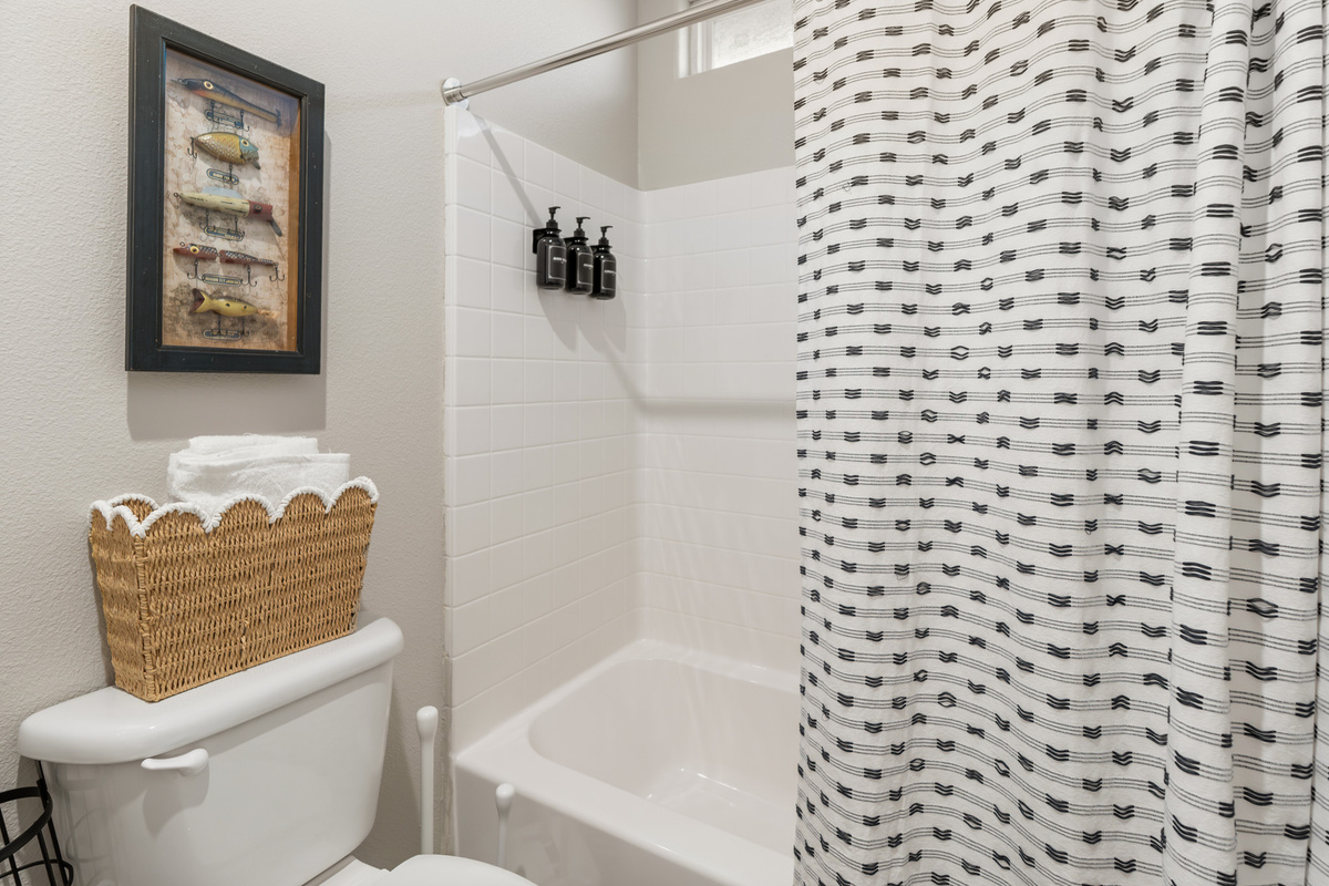 Hall bath on main level of home.