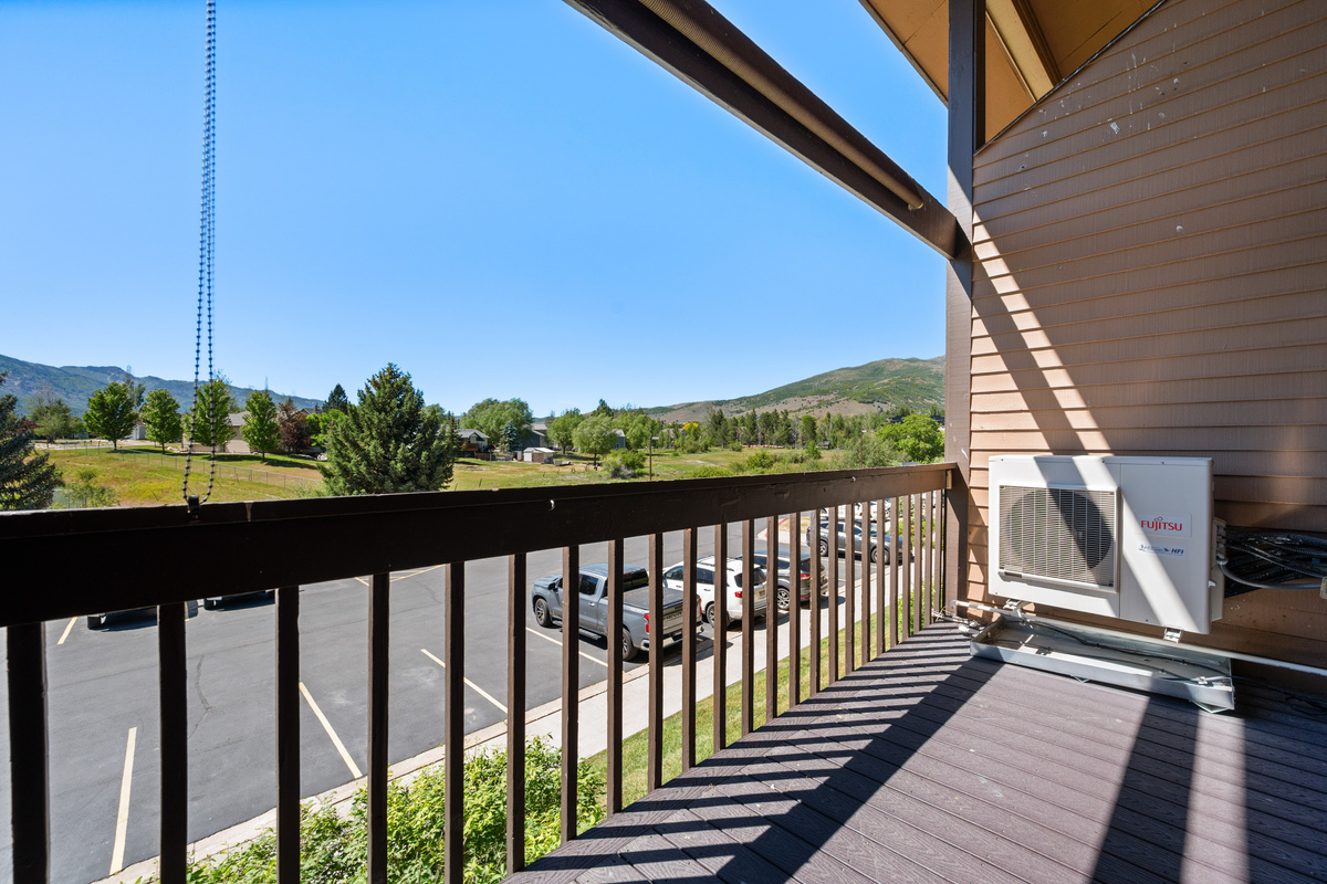 Private balcony overlooking Wolf Creek Golf Course and the surrounding mountains.
