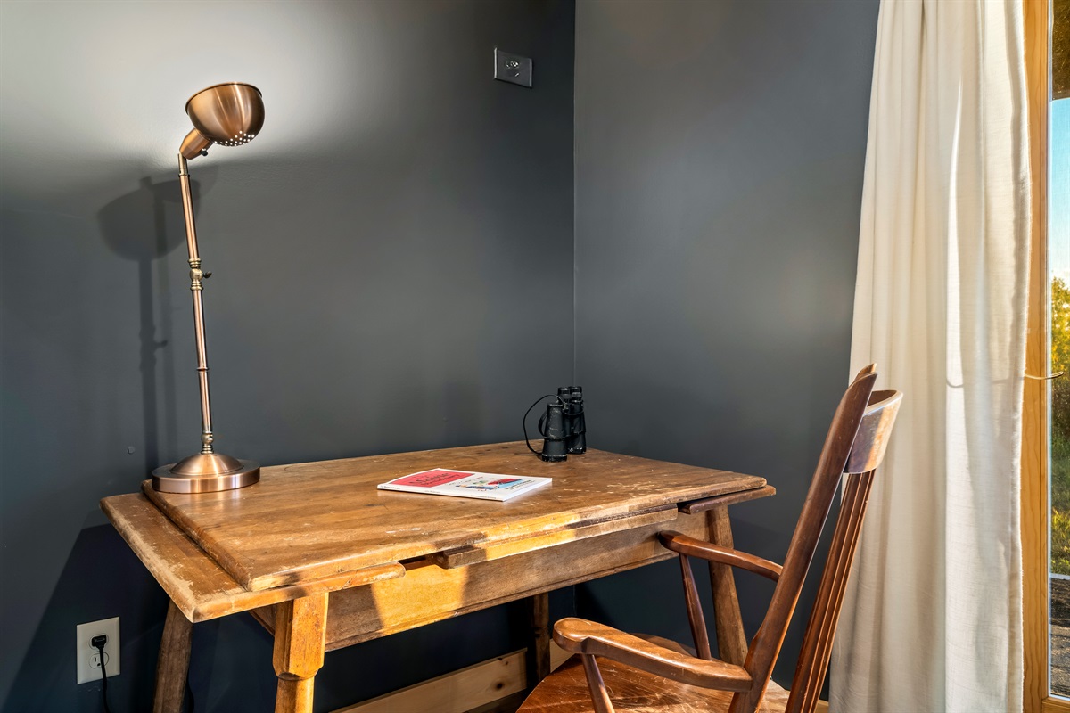 Quiet, comfortable space to focus and get work done.