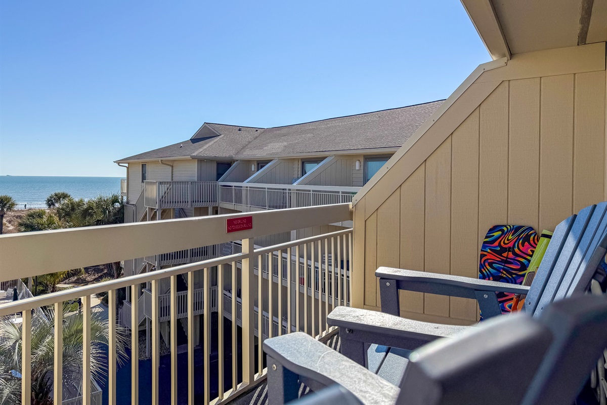 Balcony ocean view , Breakers 324 Hilton Head