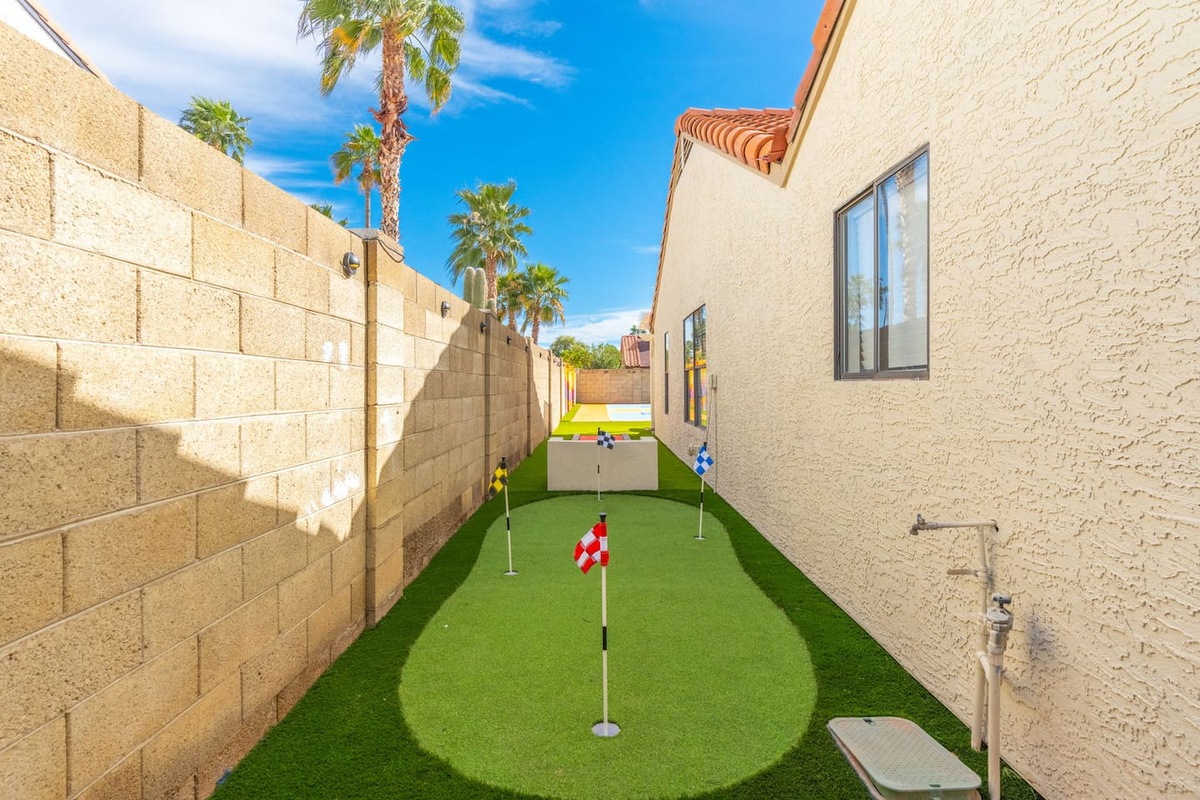 A lush putting green to work on your putting game.