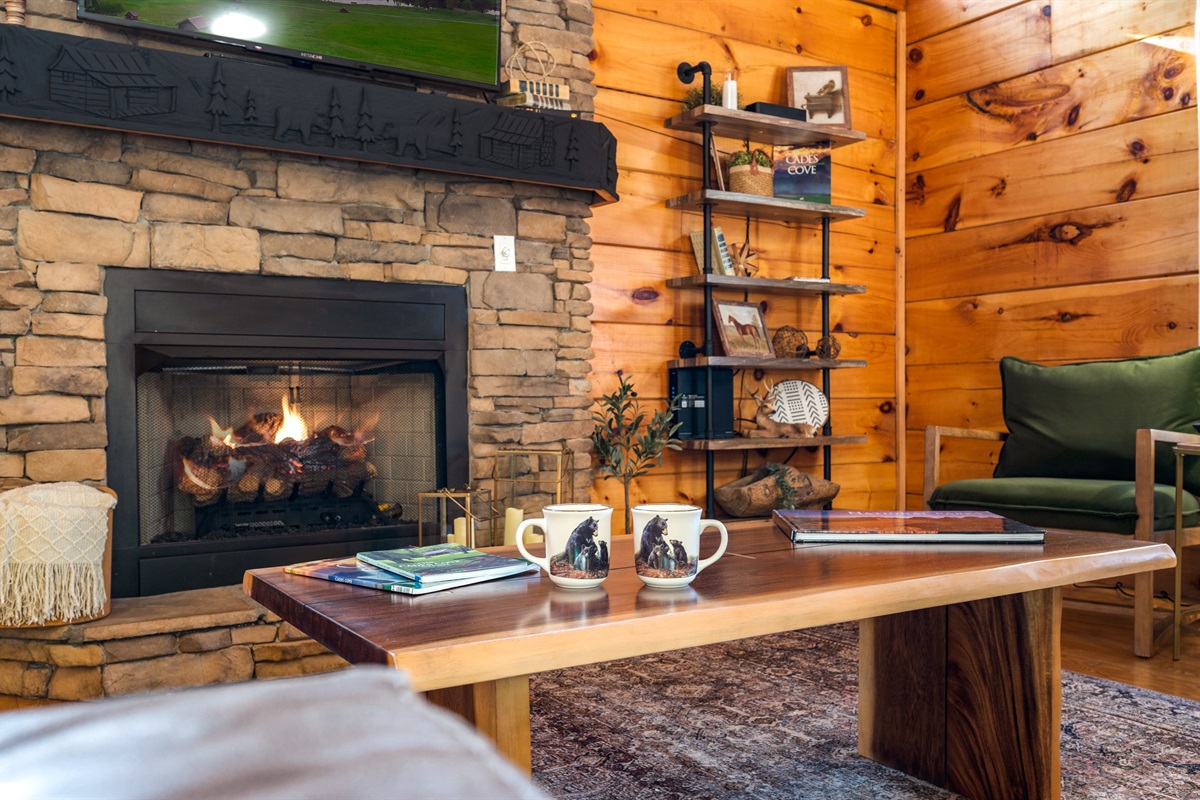Cozy up by the fire for movie nights, board games, or simply enjoying time together.