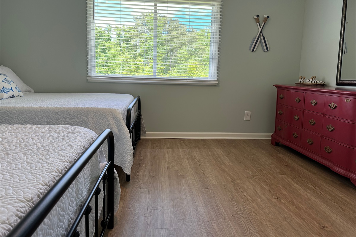 2nd bedroom- 2 double beds