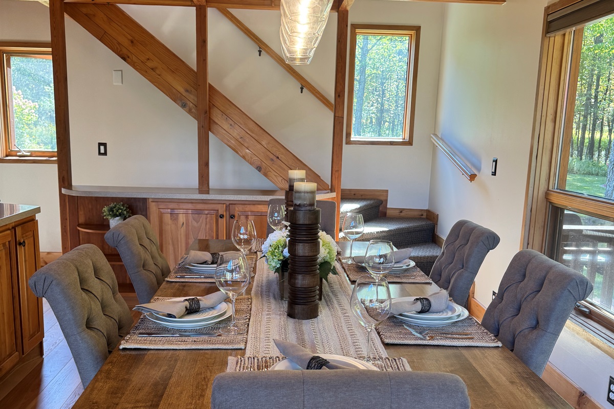 Dining area with stairs to 2nd floor