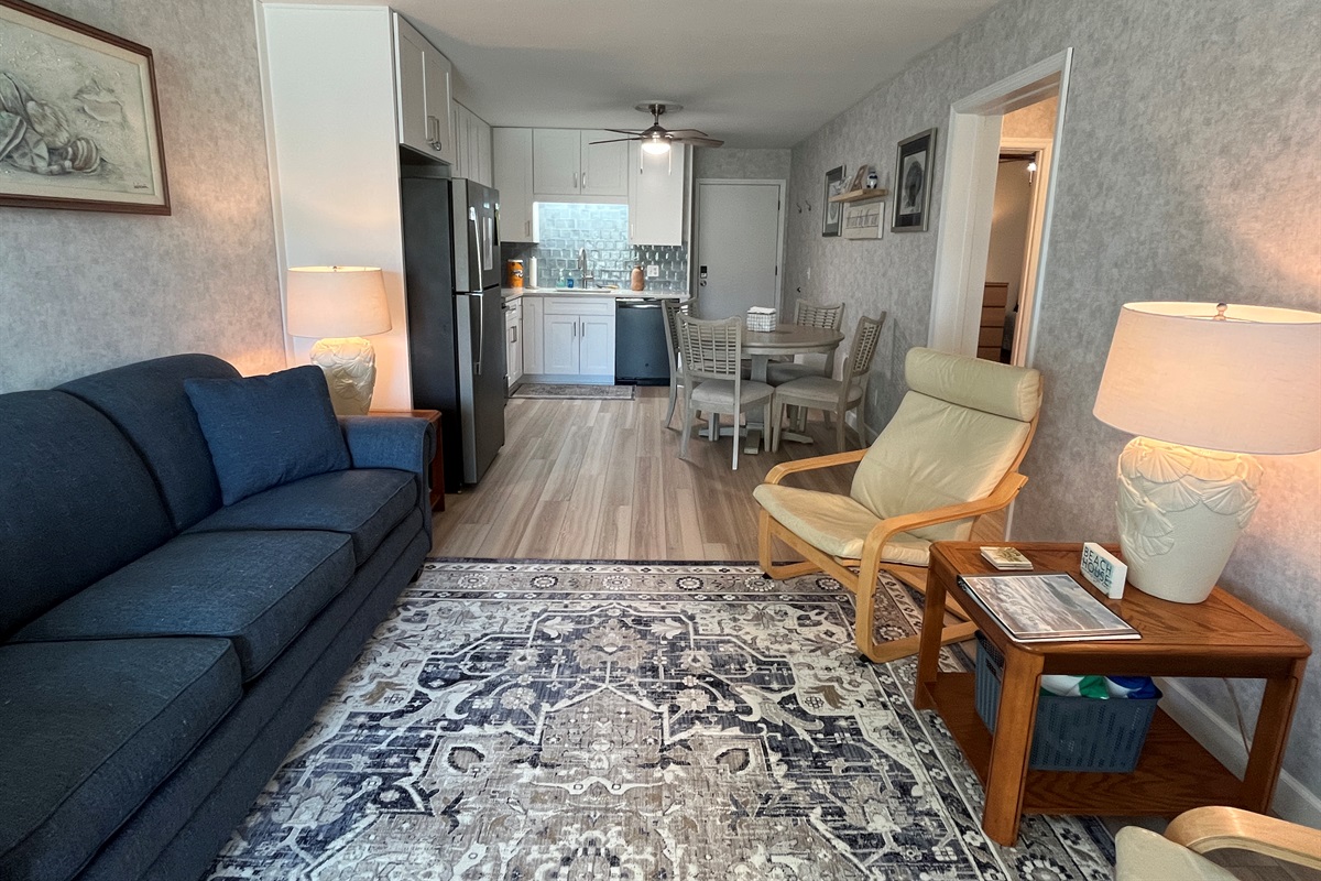 Living Room to Kitchen and Dining Area