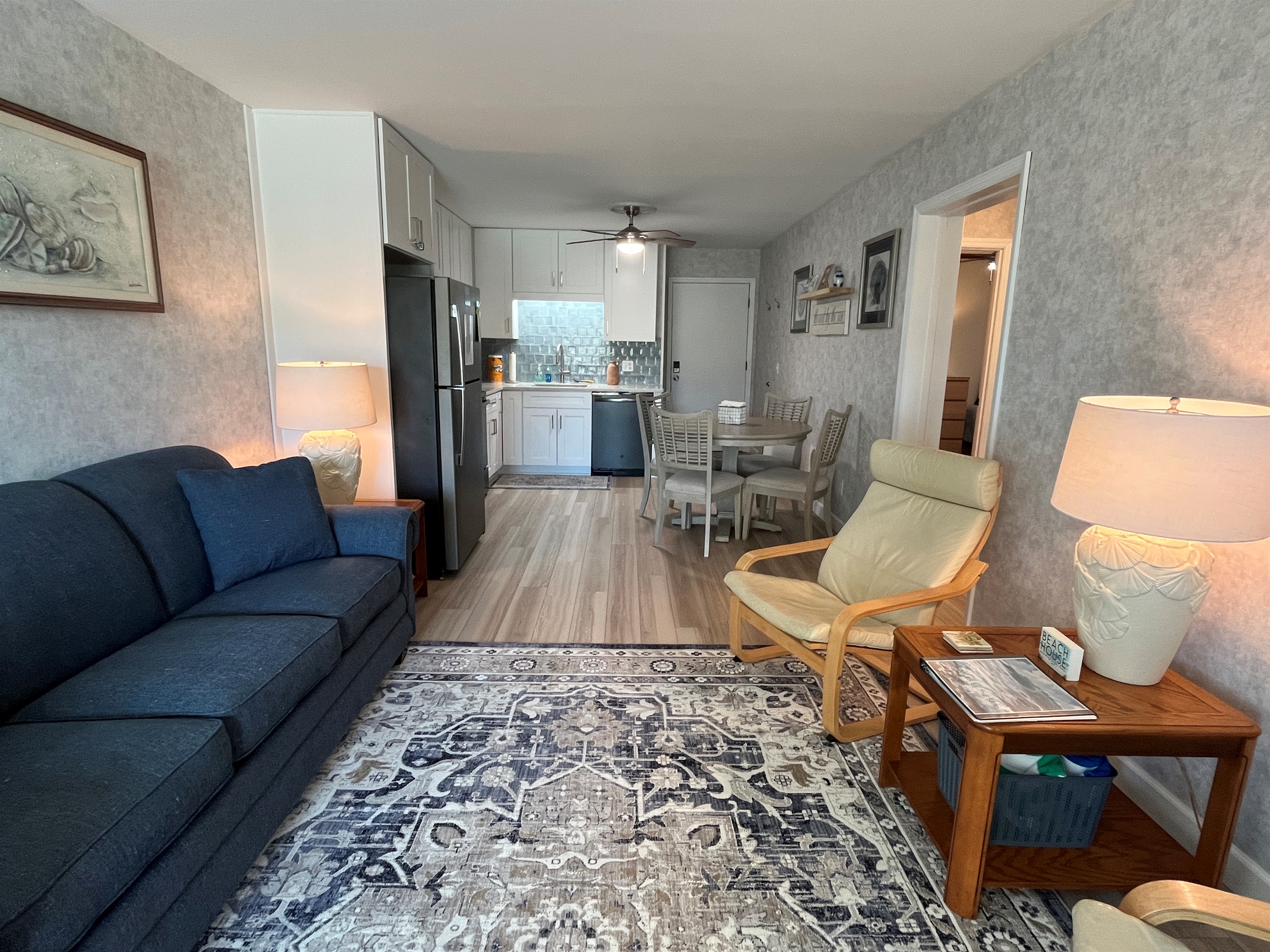Living Room to Kitchen and Dining Area
