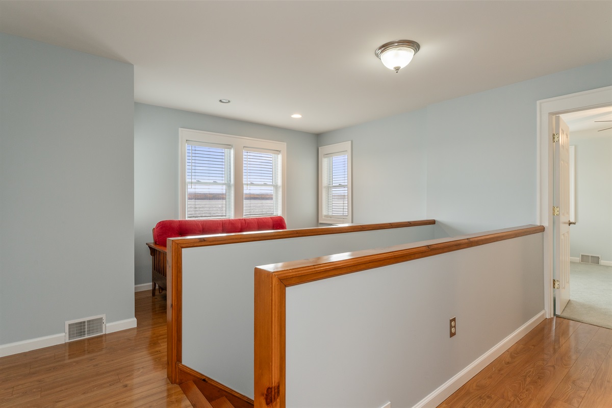 Futon at the top of the stairs