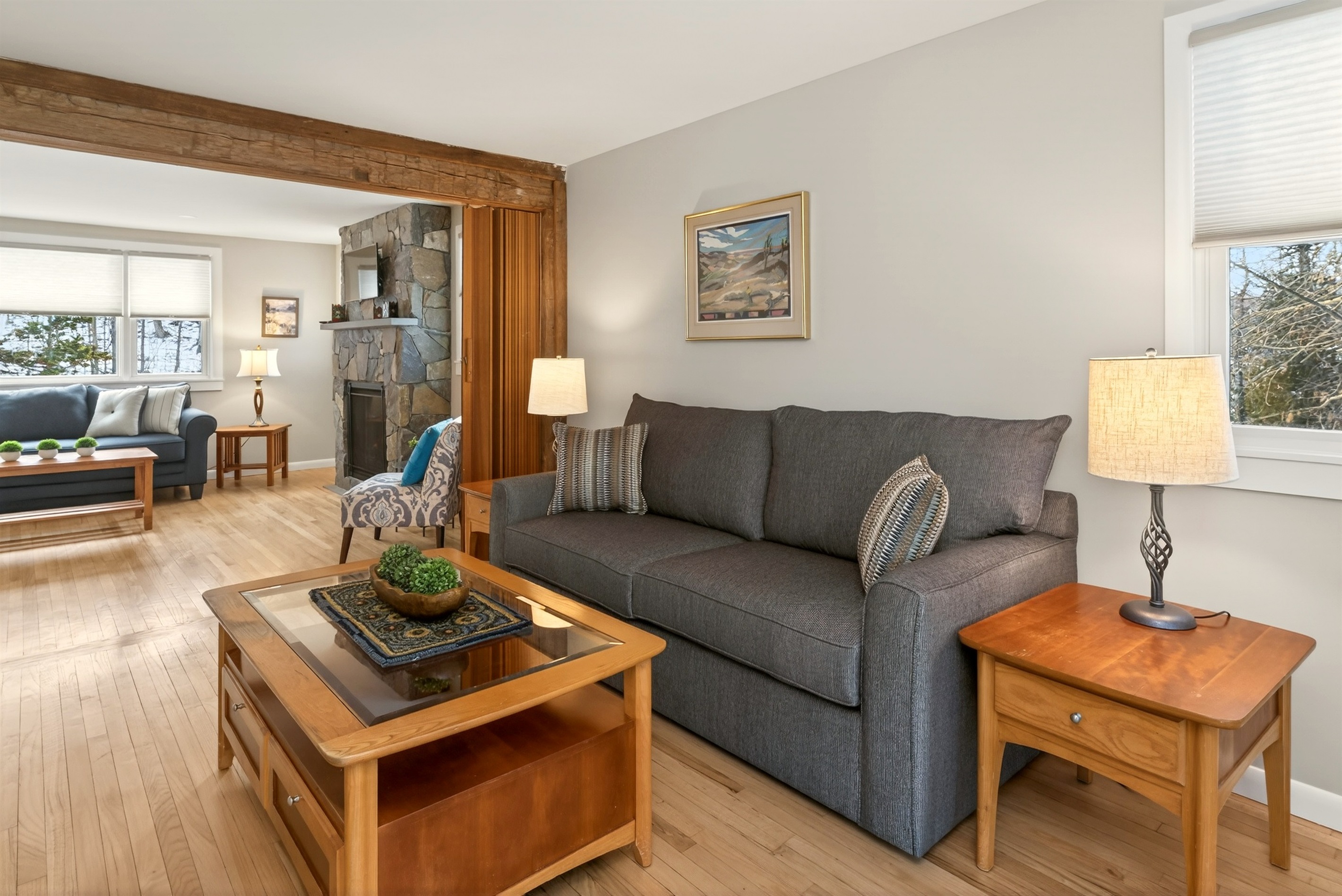 Secondary sitting area with Queen fold out sofa