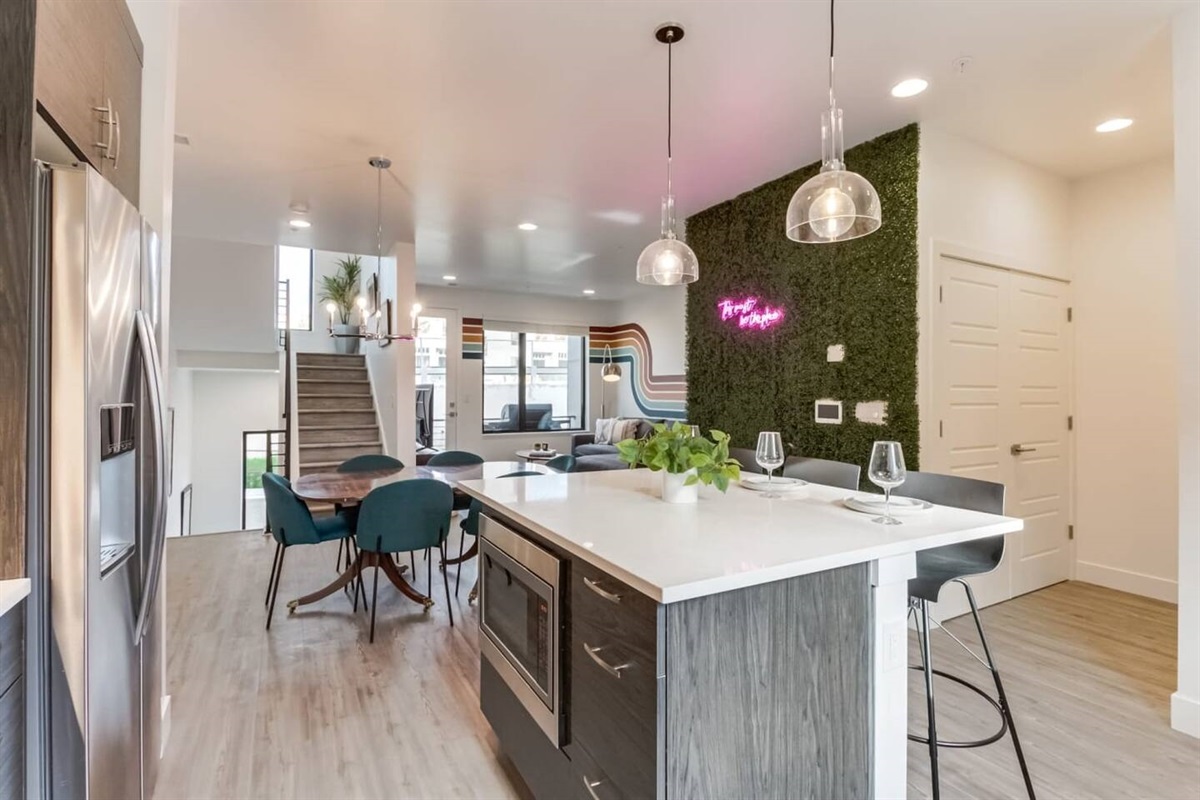 The open concept design means everyone can take part in the fun.