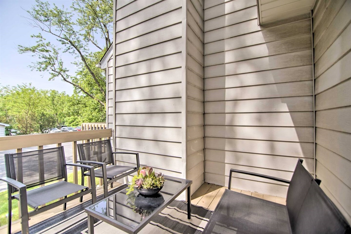 2Bd Unit:  Cozy deck seating area.