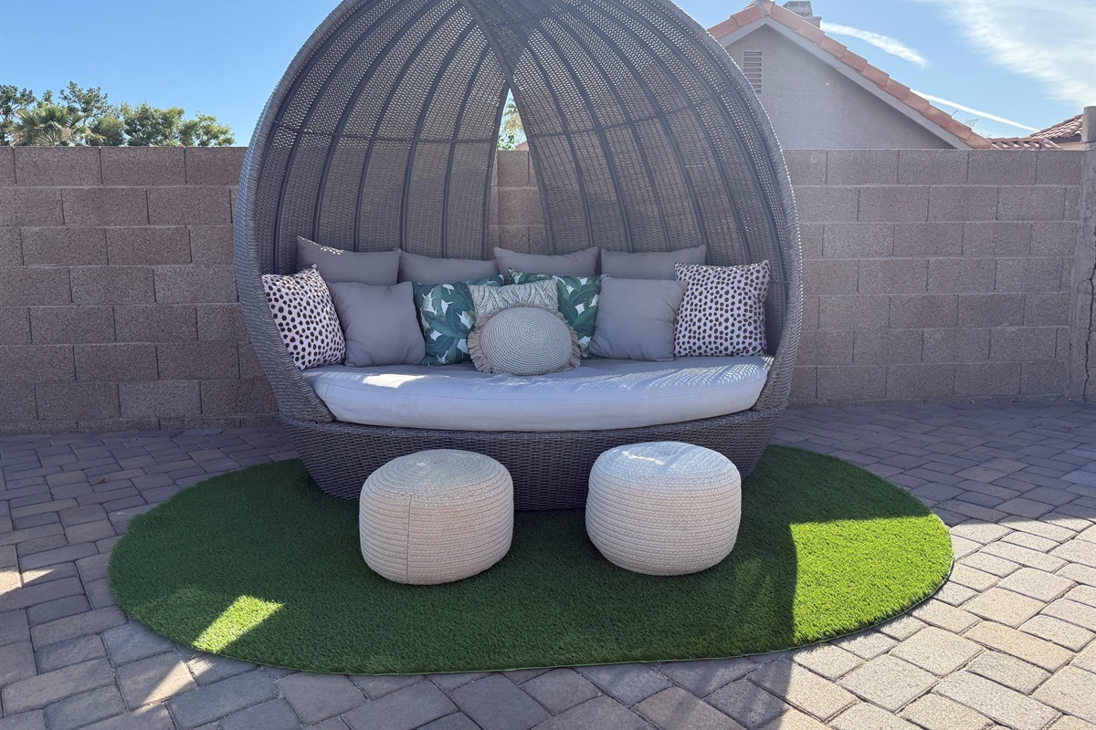 Backyard: Escape the sun in the cabana