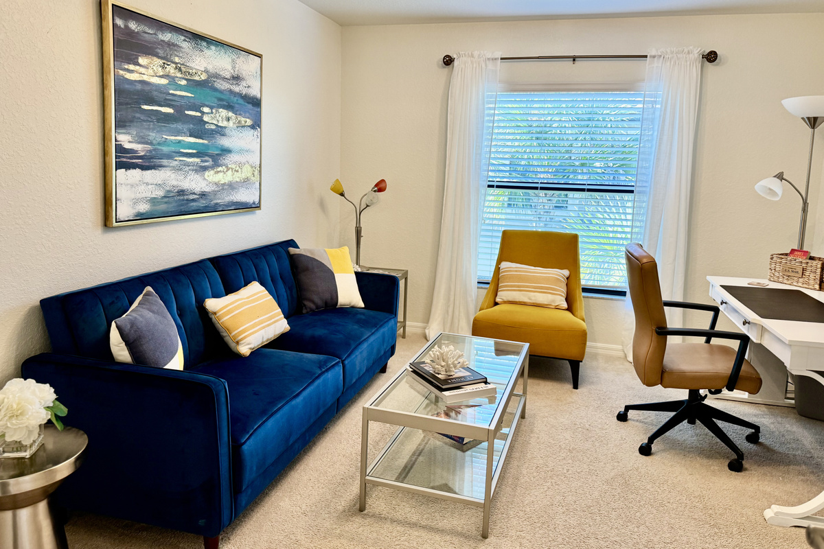 Flexible den—office or guest bed.