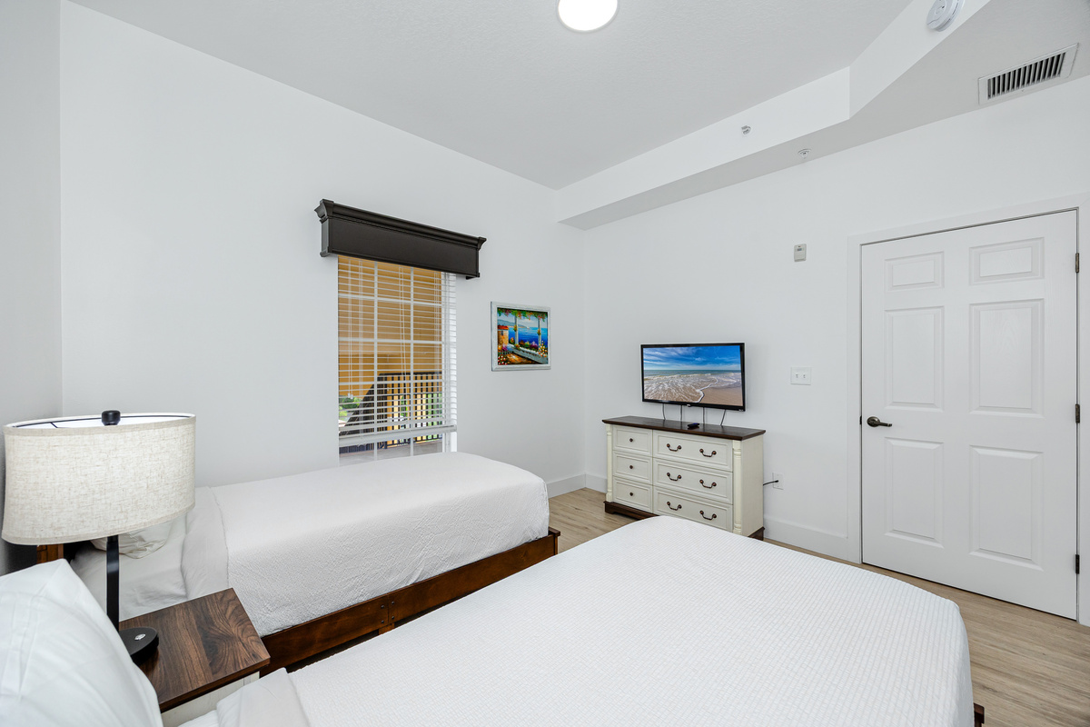 Two twin beds & a tv