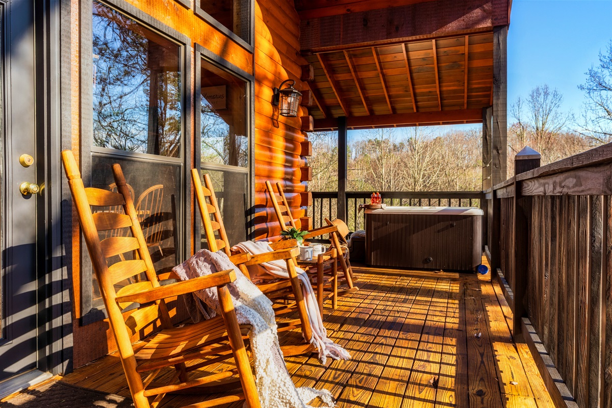 Fall in love with the Smokies while you take in the stunning mountain views from our spacious decks.