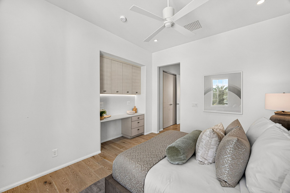 Guest Suite #1 offers a queen size bed and built in workstation for those needing to catch up on work or school while on vacation.