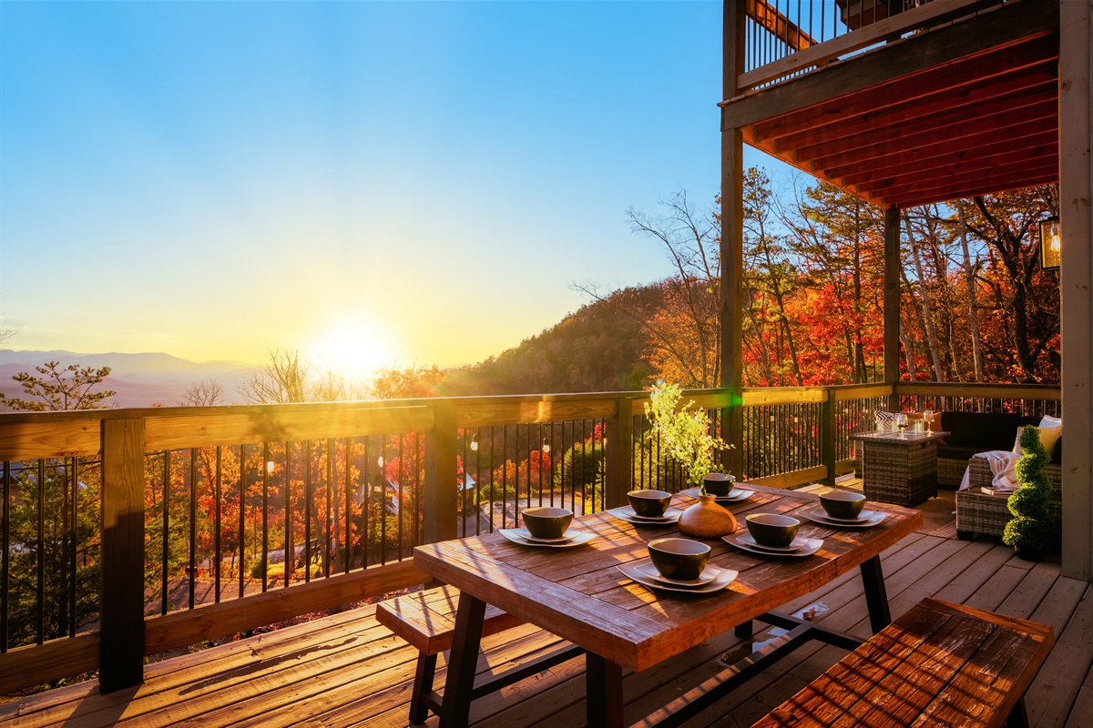 Savor dinner outside while the landscape does the entertaining.