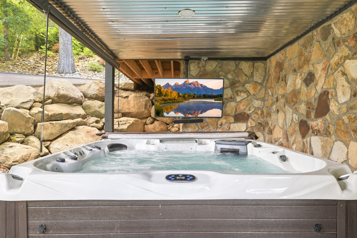 Hot Tub with Large TV