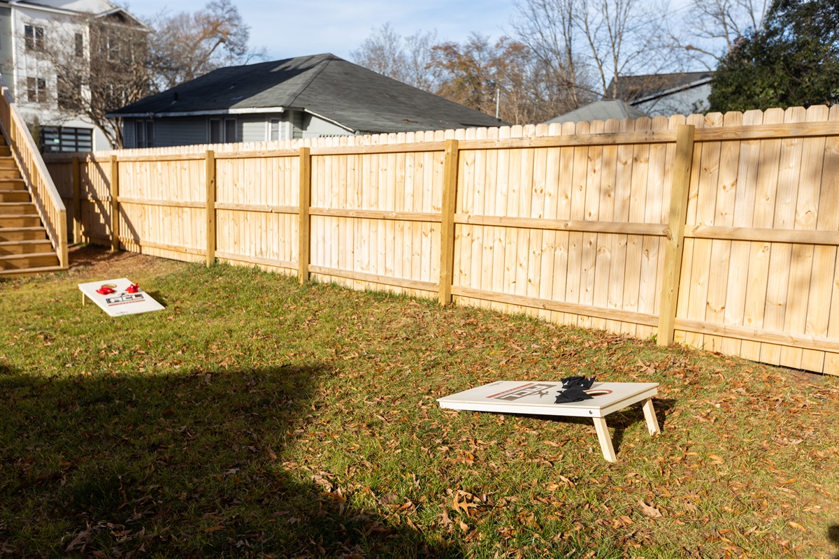Play games in the large backyard