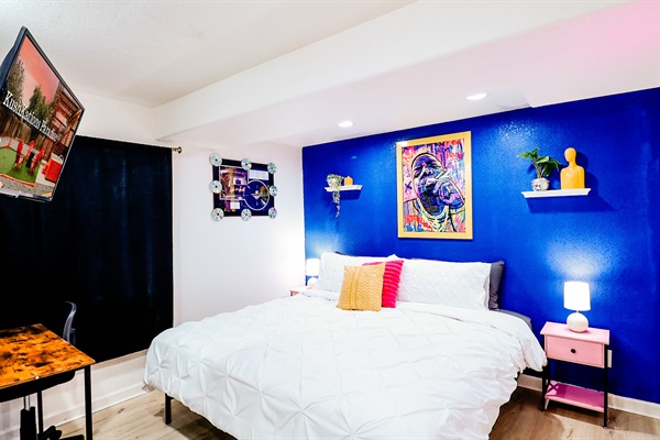 Unwind in style with our king-sized bed