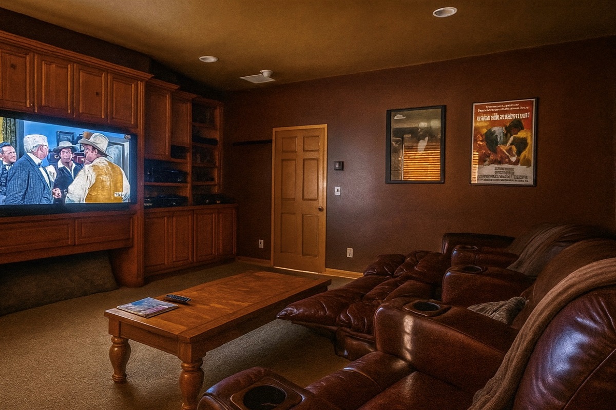 Movie‑themed lounge with board games for all ages!