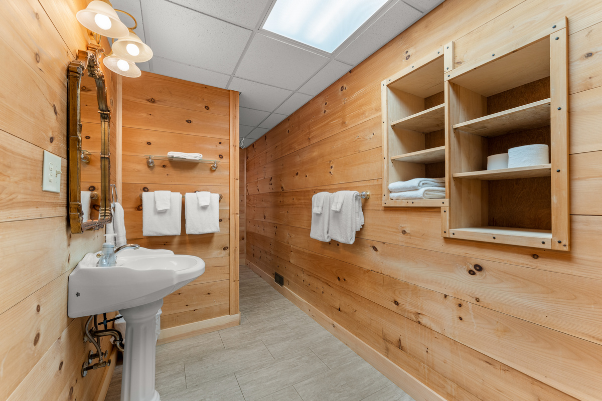 Bathroom #4 located off of lower level bunk area.