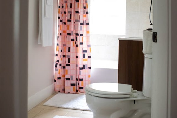 tub with a treetop view