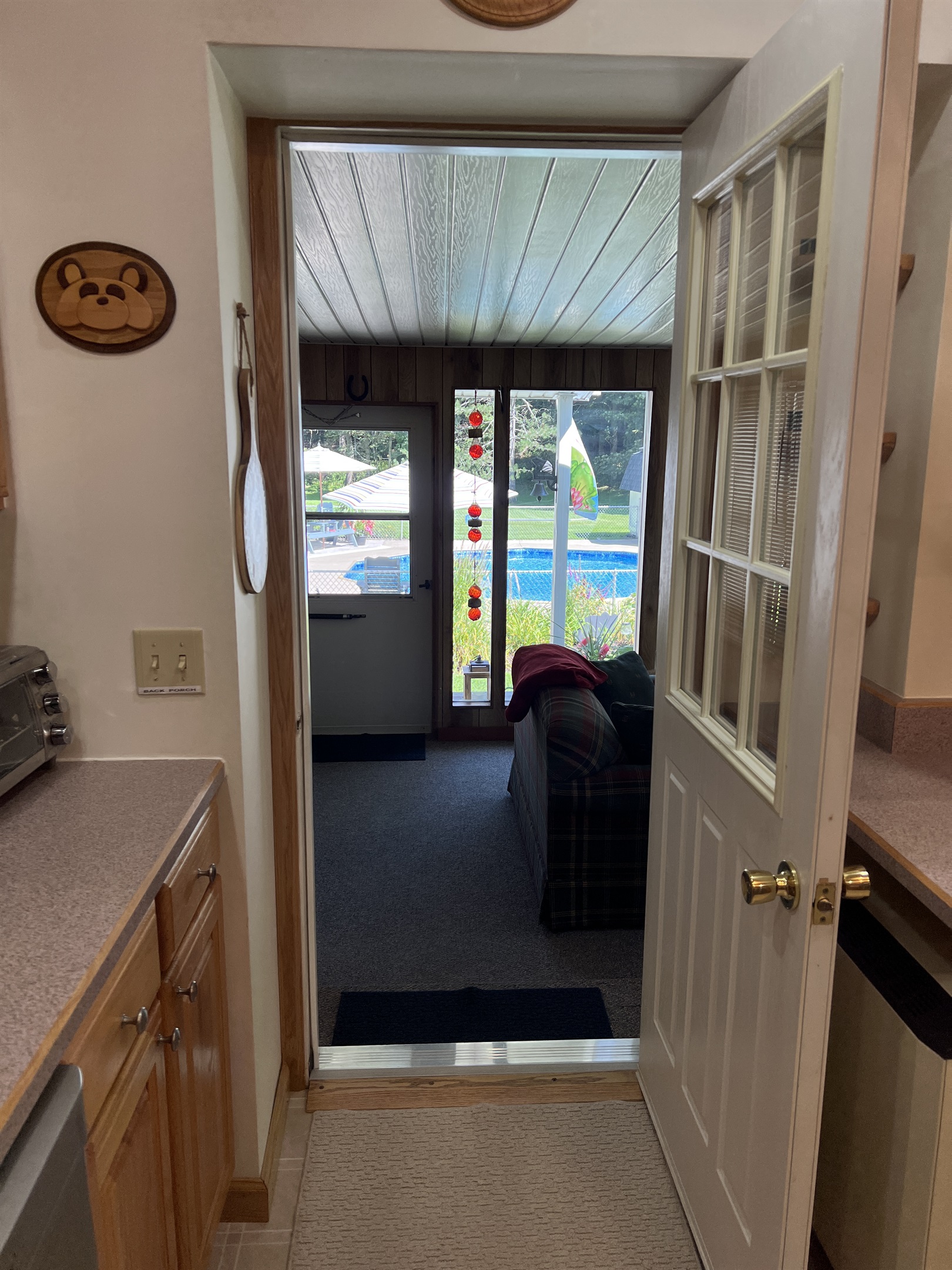 Sunroom door off kitchen