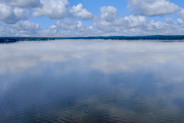 Panoramic water views from the private dock