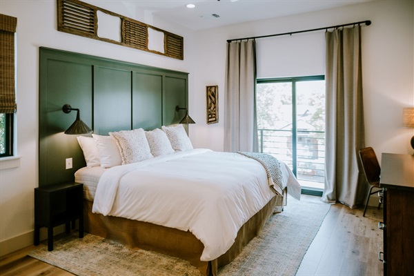 Rancher's Rest at Gaines Ranch on the Square &mdash; a couples' king suite upstairs, included in your group reservation of the entire property.