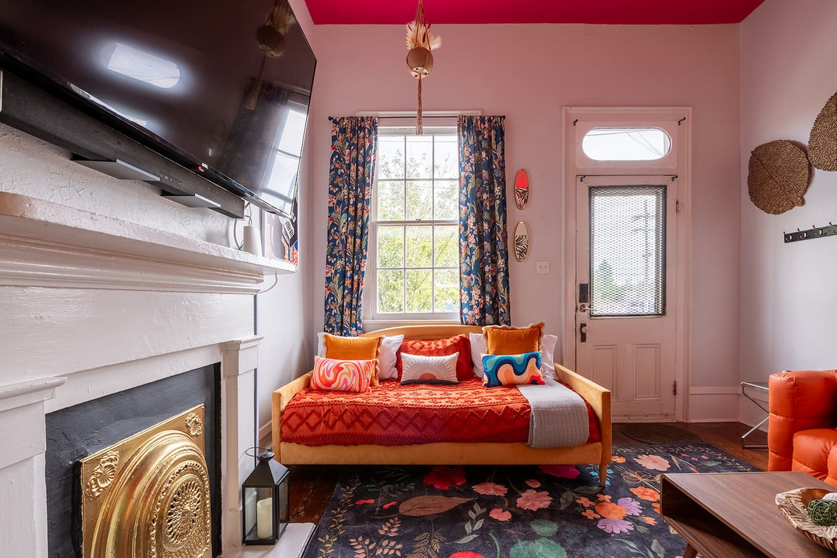 Enjoy relaxing on the twin day bed for a morning movie as you recover from an epic night out.