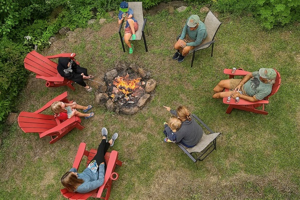 The perfect gathering place after a day of adventure, warm flames, cool night air, and the kind of conversations you never want to end. Just steps outside the basement door. 