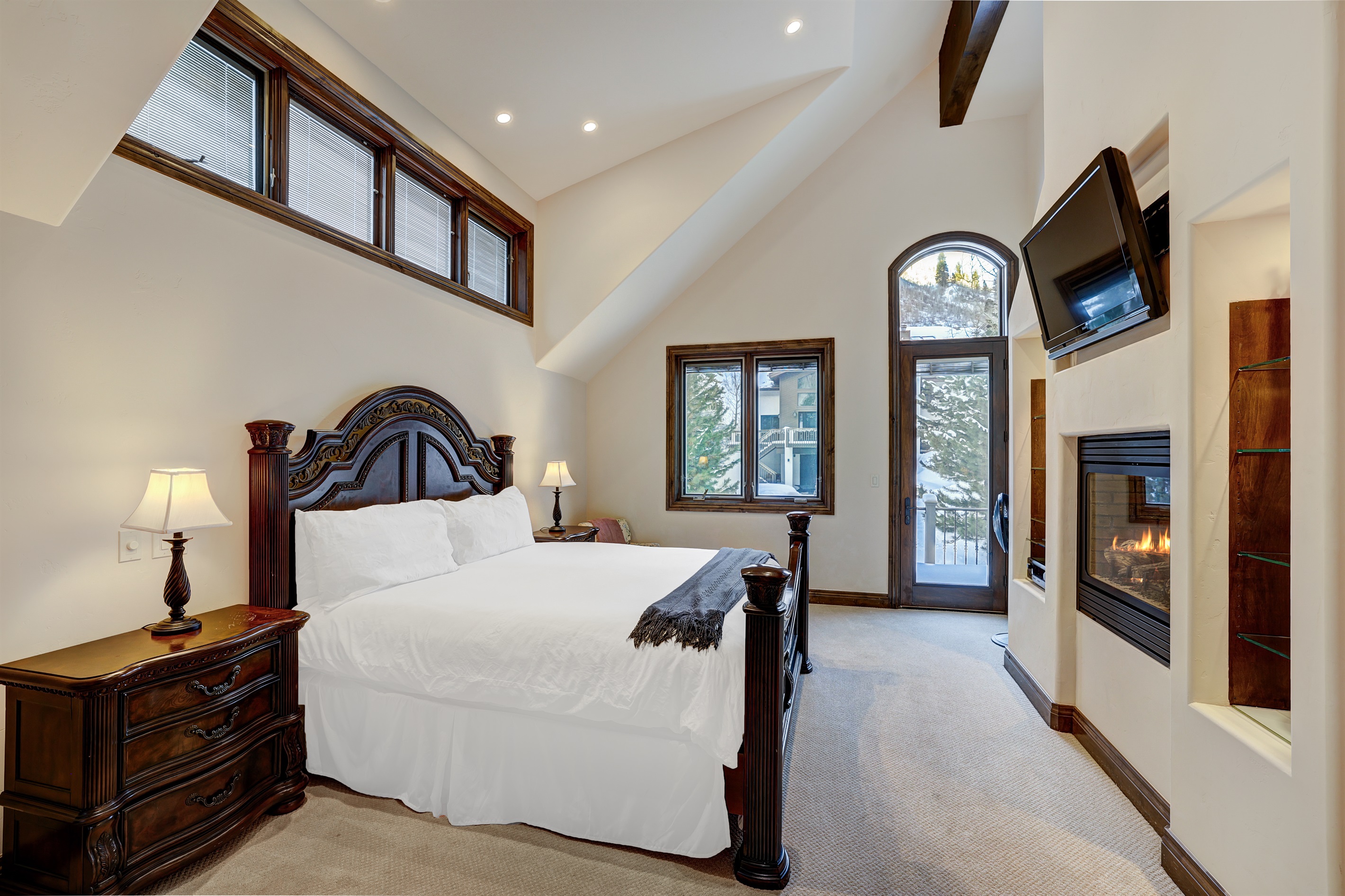 Bedroom #1 - Fireplace and TV