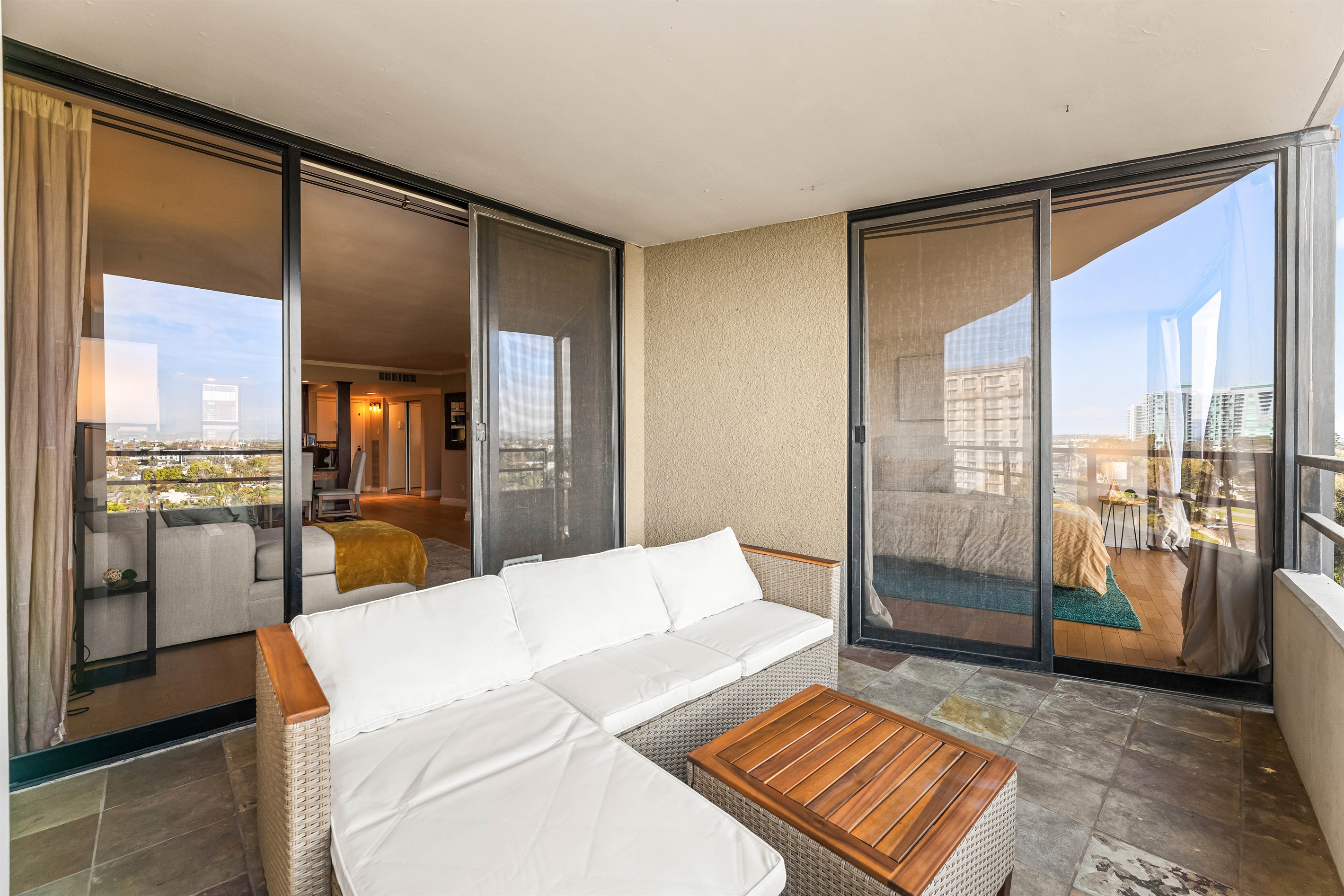 Enjoy the city view on the balcony