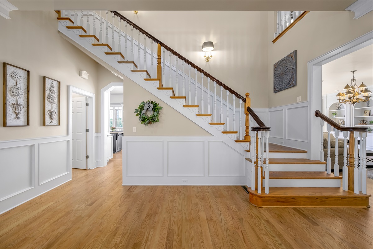 Lovely staircase is the heart of the home
