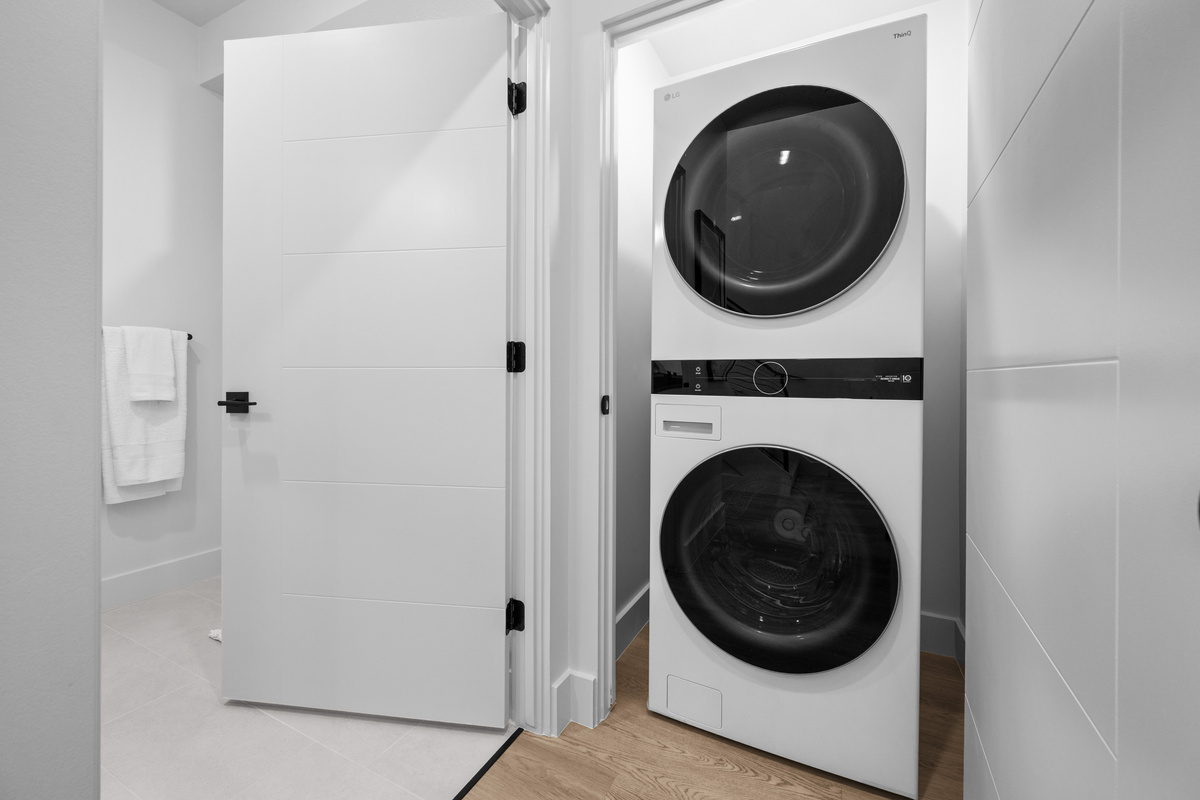 Private laundry area helps keep everyone adventure-ready.