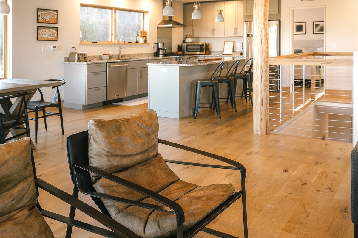 Kitchen and dining flow designed for entertaining
