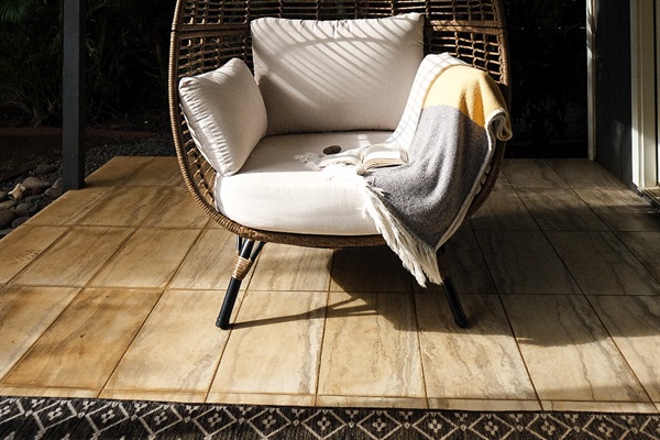 Pass a tranquil morning relaxing in this egg chair
