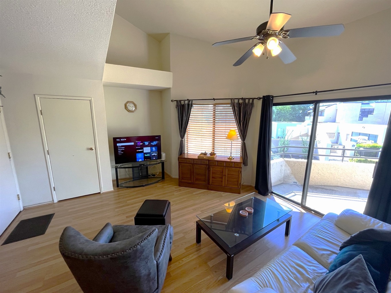 Living room with patio access