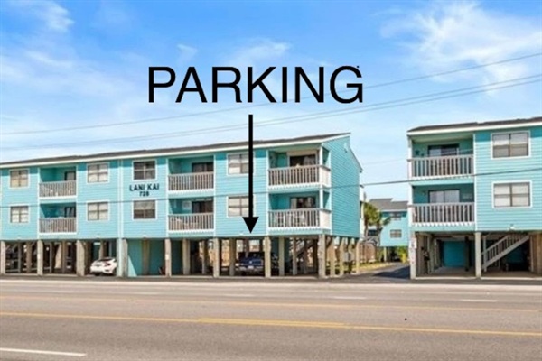 Parking under the unit just off of West Beach Blvd.
