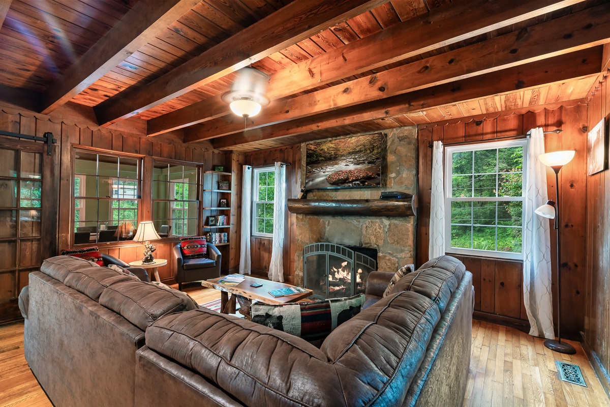 From crackling flames to cherished conversations, our living room is ablaze with charm.