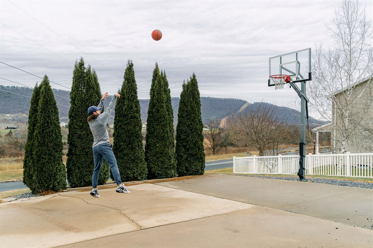 Shoot hoops right at home with open space and peaceful views — no traffic, no crowds.