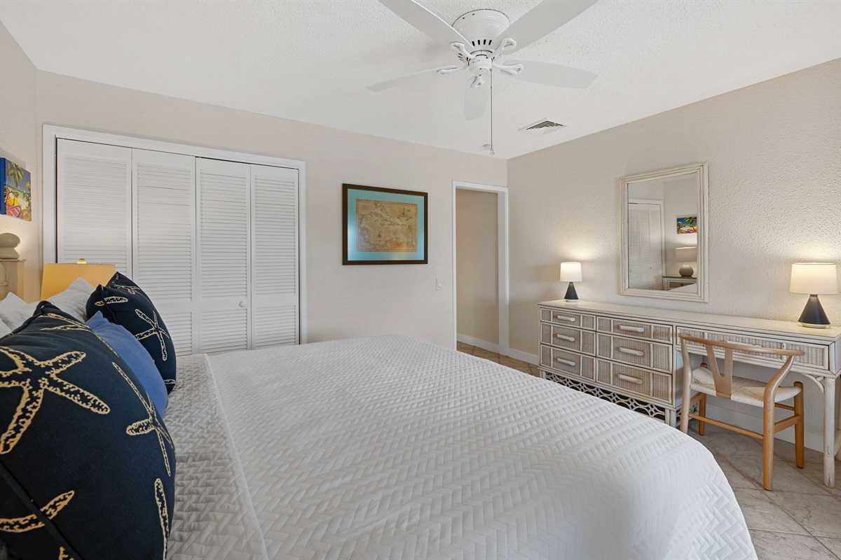 King bed with plenty of storage