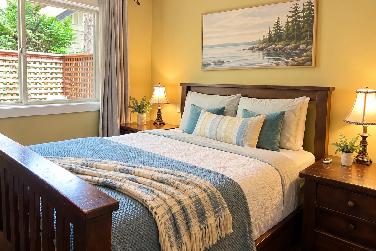 Comfortable queen bed in the primary bedroom