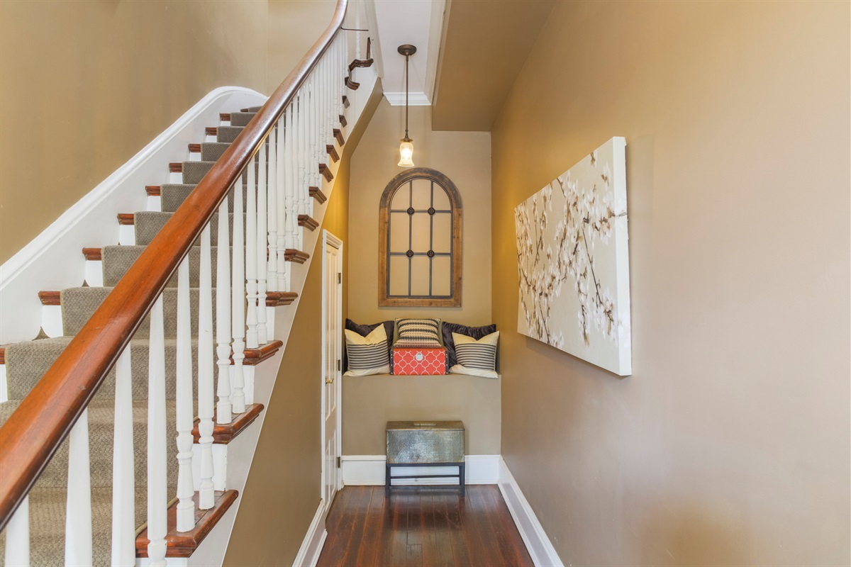 A welcoming entryway greets you as you step into your historic Savannah retreat.