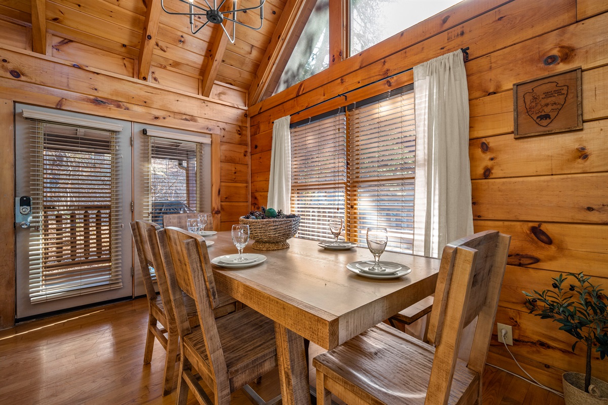 A welcoming dining space designed for connection, where meals turn into memories and everyone has a seat at the table.